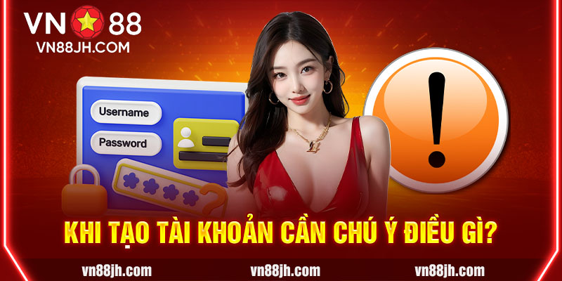 Khi tạo tài khoản cần chú ý điều gì?