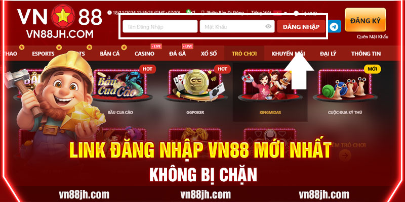 Link đăng nhập VN88 mới nhất